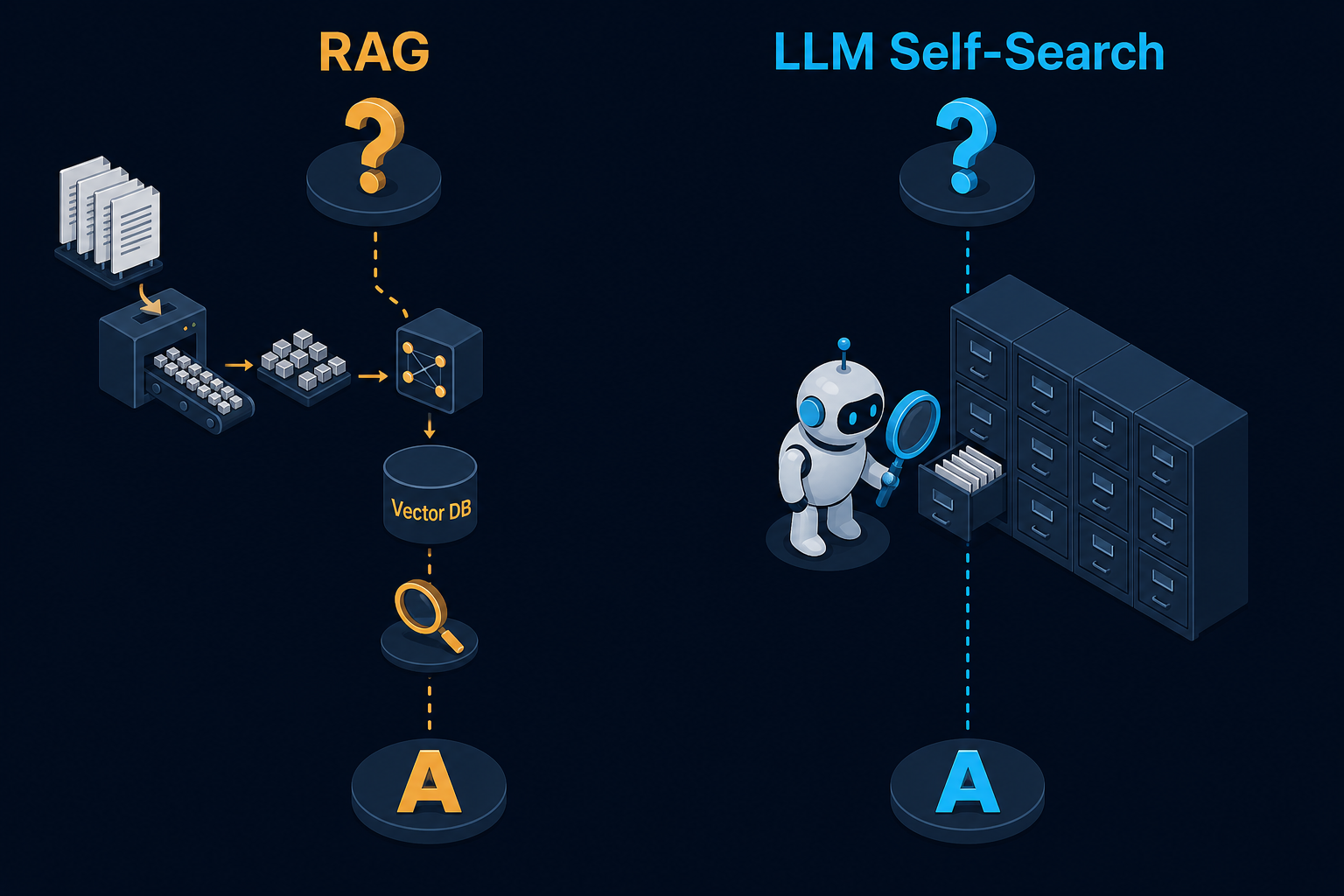 RAG vs LLM 自主搜索